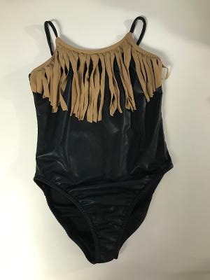 Black/Tan Fringe Tanksuit