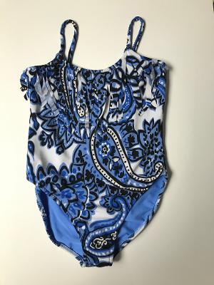 Blue White Paisley Fringe Tanksuit