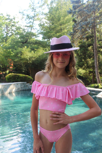 Pink Floral Ruffle Zoey Bikini
