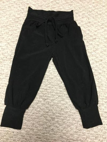 Black solid ITY Track pocket pant