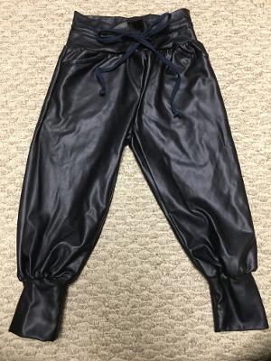 Navy vegan leather Track pocket pant