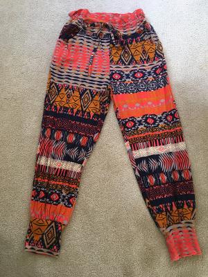 Orange/Navy Tribal Track pocket pant