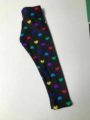 Black Multi Color Hearts legging