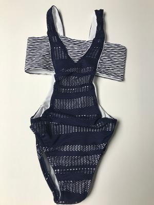 Navy lazer/Navy Wave VN Bandeau Monokini