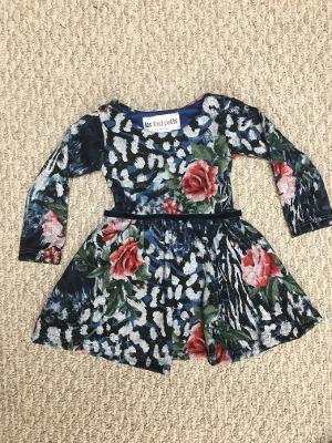 Blue Jungle Rose/Trim Infant Swing Dress