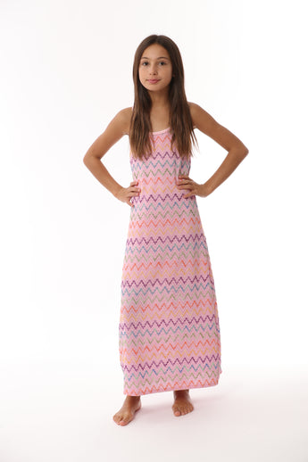 Pink Zig Zag Resort Maxi Dress