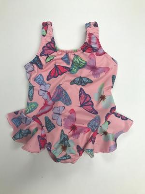 Pink Butterfly Infant Ruffle Suit