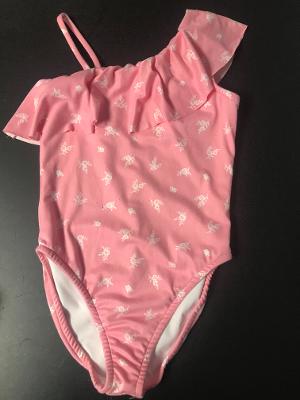 Pink Floral  1Shoulder Ruffe Suit
