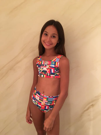 YACHT CLUB CROP BIKINI GROMMET TIE