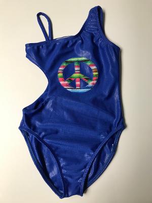 Royal/Peace 1 Shoulder Monokini