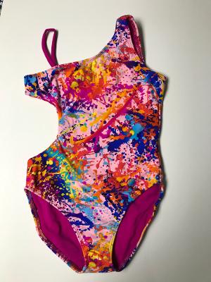 Pink Splatter 1 Shoulder Monokini