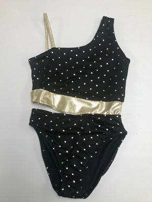 Black Gold Heart 1 Shoulder Angle Suit