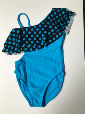 Turq/Black Turq Dot Ruffle Monokini
