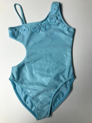 Aqua Clear Dot 1 Shoulder Monokini/Flower