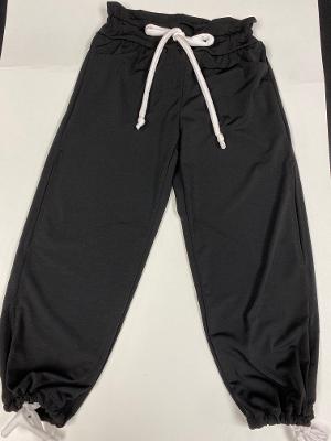 Black Light Weight French Terry Slit Track Pant