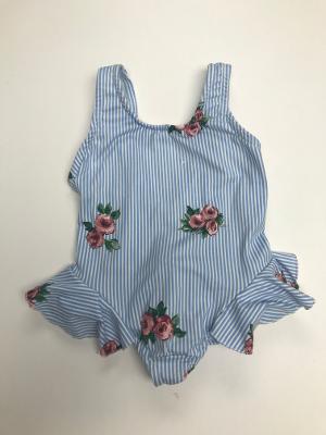 Stripe Rose Infant Ruffle Suit