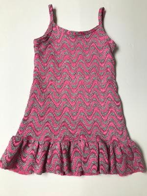 PINK WAVE SLIP RUFFLE DRESS