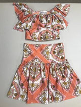 Ambrosia Scarf Ruffle Top/Skirt Set