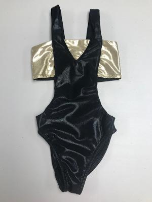Black/Gold VNeck Bandeau Monokini