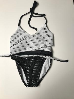White Black Mesh Wrapkini