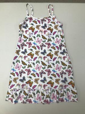 White Butterfly Ruffle Slip Dress